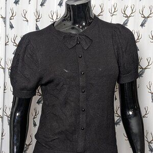 Stop Staring Gal Friday Super Soft Black Sweater with Bow